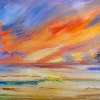 Sunset on Beach Acrylic (61 x 122 cm)