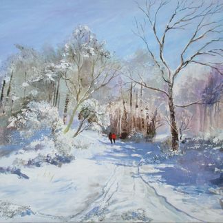 Snow at Tansley Acrylic (60 x 76 cm)